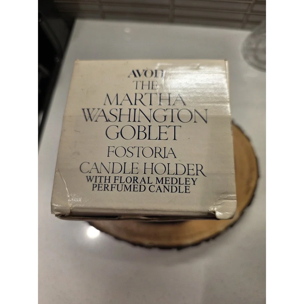 Vintage 1976 Avon *Martha Washington* Goblet Fostoria Candle Holder